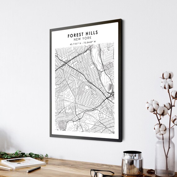 Forest Hills City Map Print | Forest Hills New York Map Print