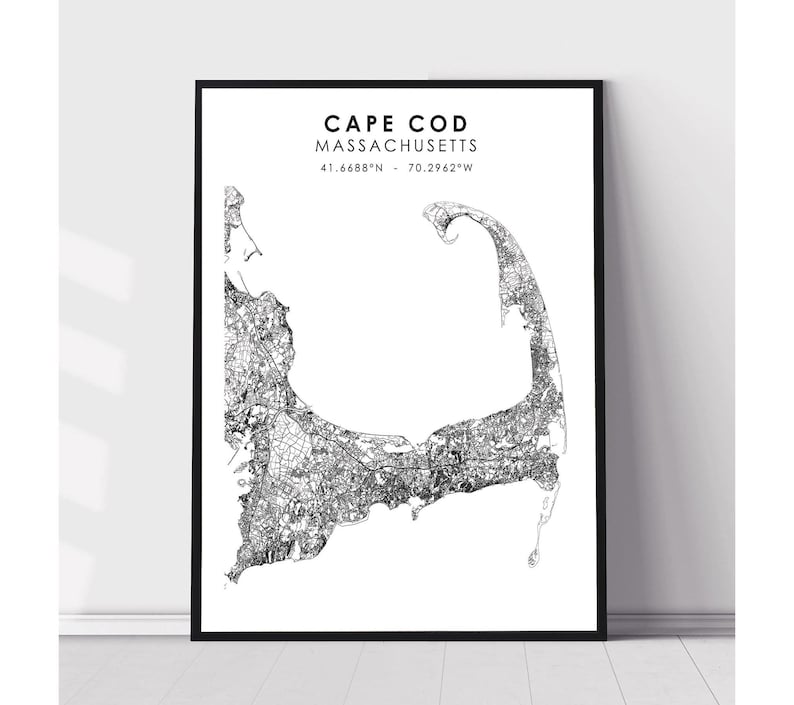 Cape Cod Map Print | Cape Cod Massachusetts Map Print | Cape Cod ...