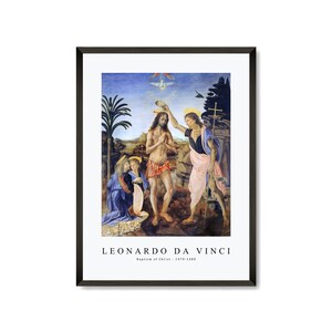Leonardo Da Vinci Art Print | Leonardo Da Vinci Art Canvas | Leonardo Da Vinci-Baptism of Christ | Leonardo Da Vinci Wall Art Decor