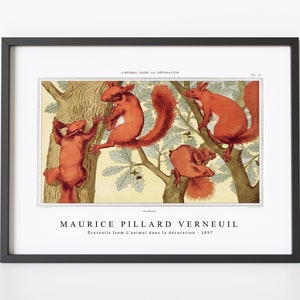 Maurice Pillard Verneuil - Écureuils from L&#39;animal dans la décoration (1897) | Maurice Pillard Verneuil  Wall Art Decor