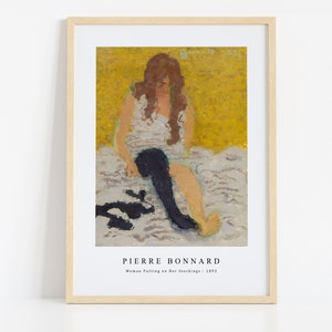 Pierre Bonnard Print Download Digital File - Woman Putting on Her Stockings (1893) Wall Art, Frame TV Art Prints, Wall Decor, Download