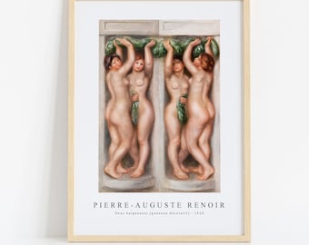Pierre Auguste Renoir Skriv ut Ladda ner digital fil, Pierre Auguste Renoir - Deux baigneuses 1910 Väggkonst, FrameTV Art Download