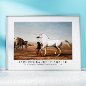 Jacques–Laurent Agasse Print Download Digital File - The Wellesley Grey Arabian   1810 Wall  Art, Frame TV Art Prints, Wall Decor, Download