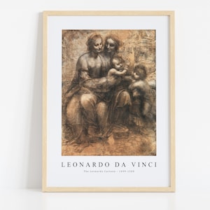 Leonardo Da Vinci Print Download Digital File, Leonardo Da Vinci - The Leonardo Cartoon 1499-1500 in Three Wall Art, FrameTV ArtDownload