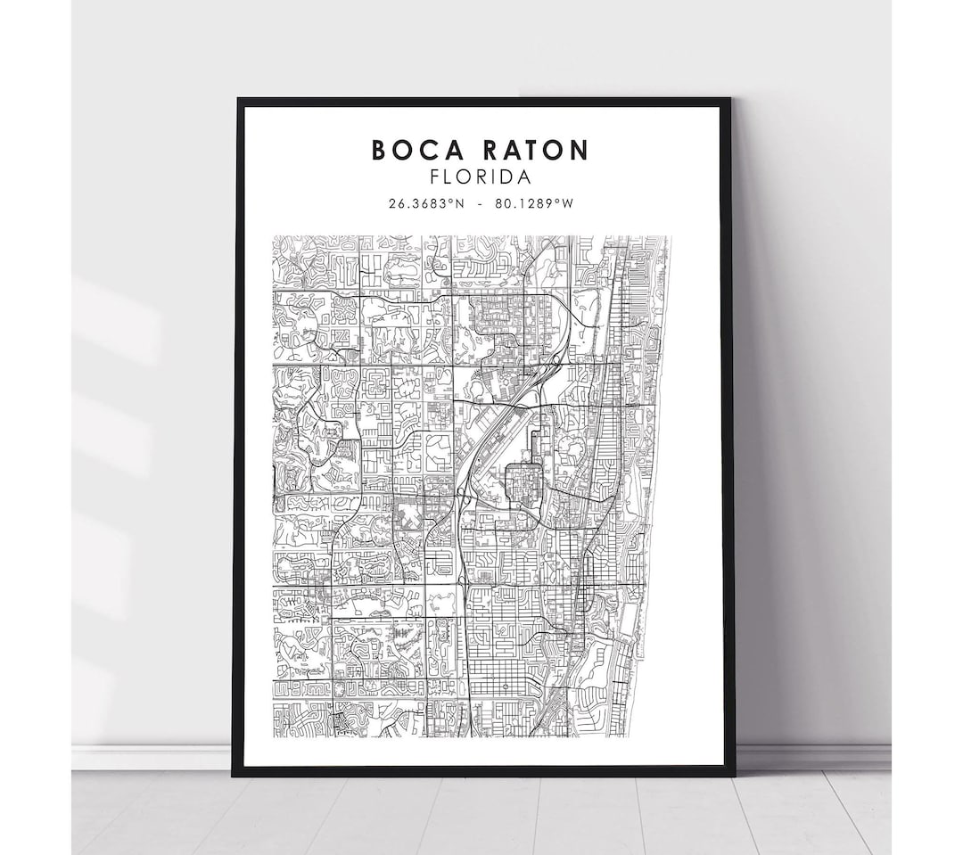 Boca Raton Map Print | Boca Raton Florida Map Print | Boca Raton ...