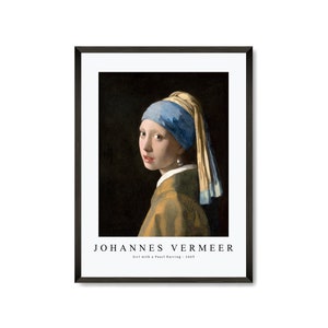 Johannes Vermeer Art Print | Johannes Vermeer Art Canvas | Johannes Vermeer-Girl with a Pearl Earring 1665 | Johannes Vermeer Design