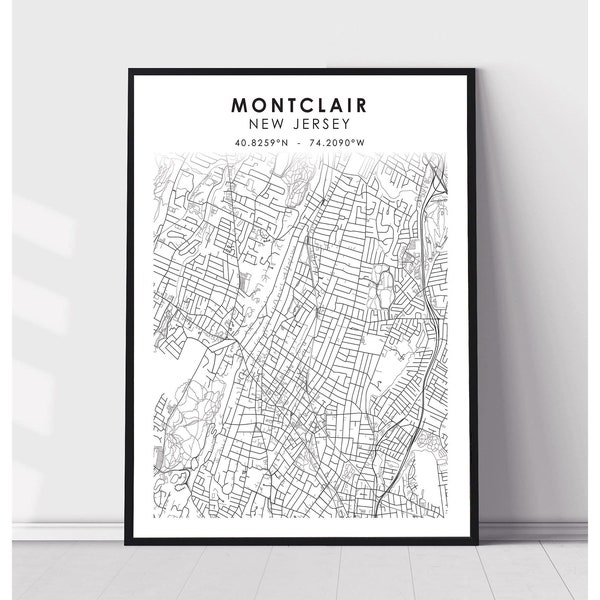 Montclair Road Map Etsy
