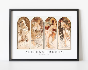 Alphonese Mucha Art Print | The Seasons 1897 | Alphonese Mucha Wall Art Decor