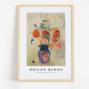 Odilon Redon Print Download Digital File, Odilon Redon - Large Vase with Flowers 1912 Wall Art, FrameTV Art Download
