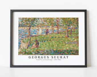 Georges Seurat Art Print | Study for La Grande Jatte 1884-1885 | Georges Seurat Wall Art Decor