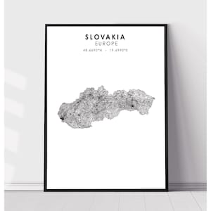 Slovakia Map Print | Slovakia Map Print | Slovakia Map Decor Canvas Print