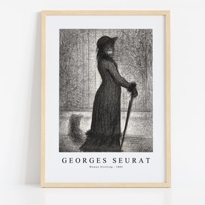 Georges Seurat Print Download Digital File - Woman Strolling 1884 Wall Art, Frame TV Art Prints, Wall Decor, Download