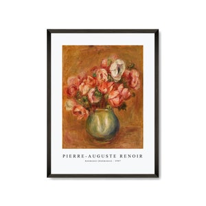 Pierre Auguste Renoir Art Print |Anemones (Anémones) 1907| Pierre Auguste Renoir Wall Art Decor