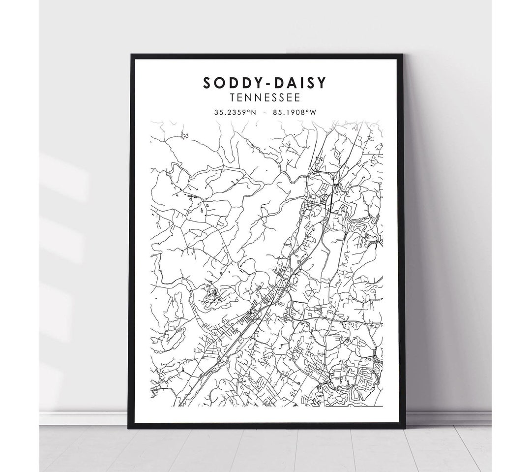 Soddy Daisy City Map Print Soddy Daisy Tennessee Map Print Etsy