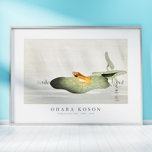 Ohara Koson Print Download Digital File - Frog on lotus leaf (1900 - 1930)  Wall Art, Frame TV Art Prints, Wall Decor, Download
