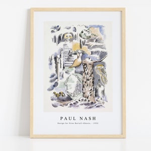 Paul Nash Print Download Digital File - Design for Urne Buriall–Ghosts, (1932) Wall Art, Frame TV Art Prints, Wall Decor, Download
