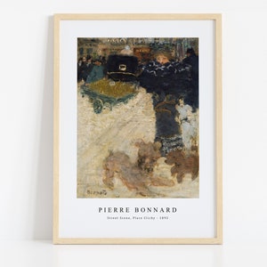 Pierre Bonnard Print Pobierz plik cyfrowy - Scena uliczna, Place Clichy (1895) Sztuka ścienna, Ramka TV Art Prints, Dekoracja ścienna, Pobierz