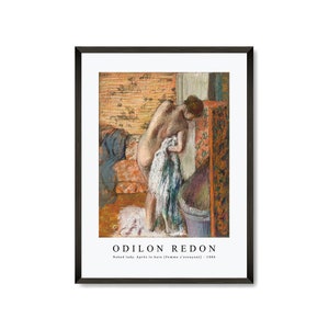 Odilon Redon Art Print| Odilon Redon Art Canvas | Odilon Redon-Naked lady. Après le bain (Femme s&#39;essuyant) | Odilon Redon Wall Art Decor