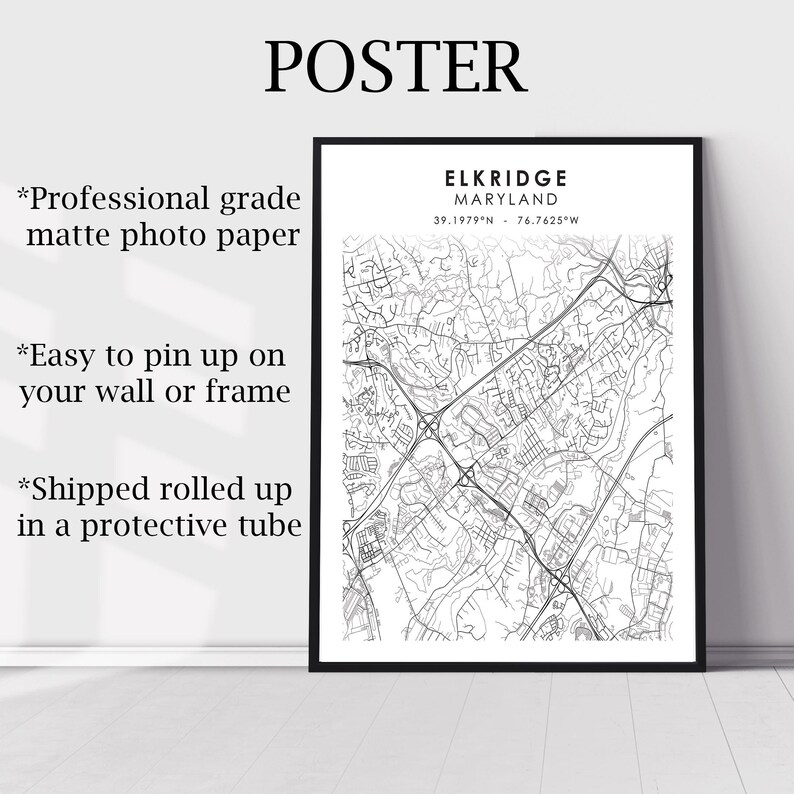 Elkridge Map Print Elkridge Maryland Map Print Elkridge Etsy