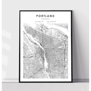 Portland Map Print | Portland Oregon Map Print | Portland Oregon Map Decor Canvas Print