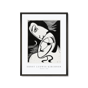 Ernst Ludwig Kirchner Art Print |Ernst Ludwig Kirchner-The Kiss 1930| Ernst Ludwig Kirchner Wall Art Decor