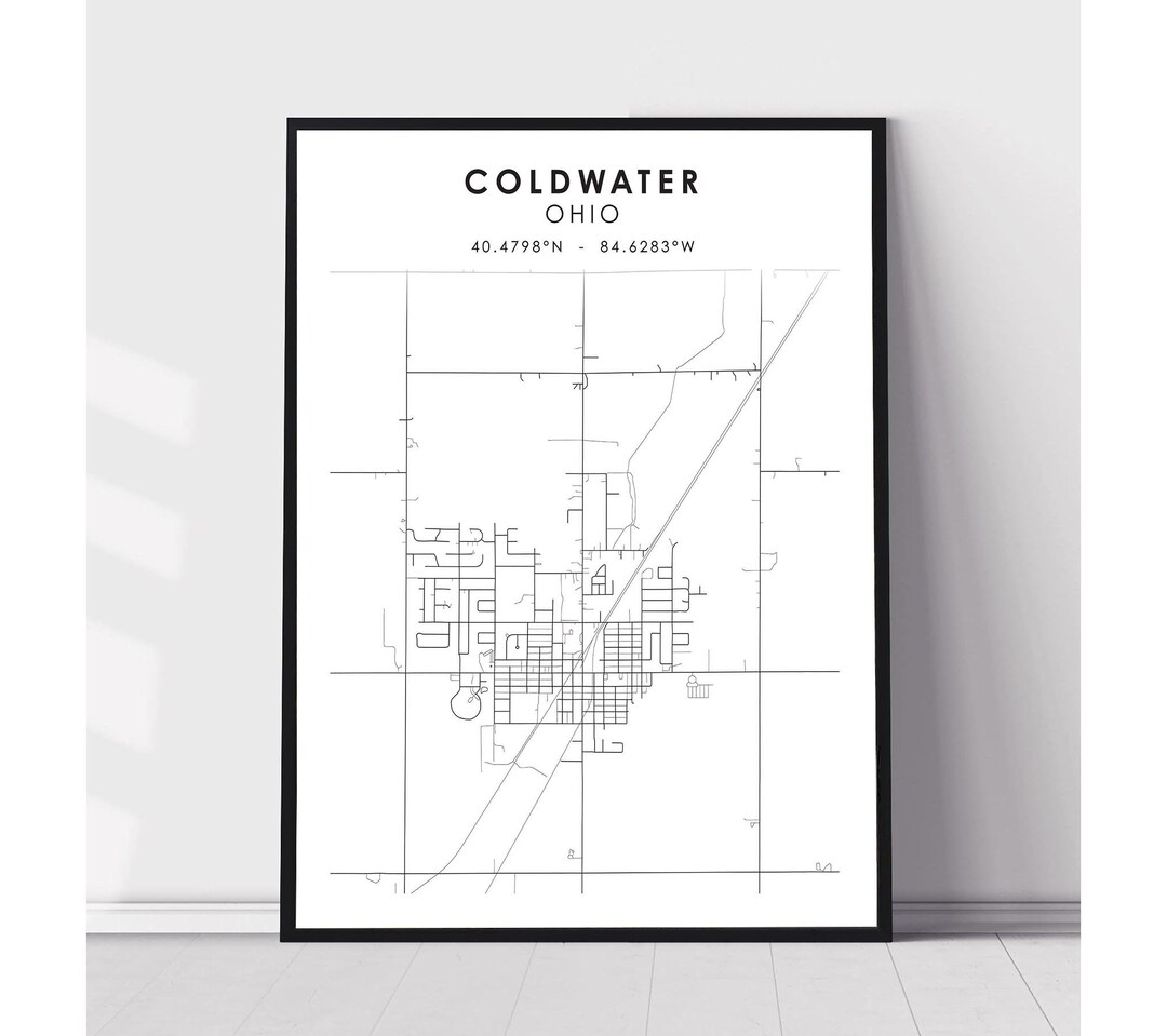 Coldwater Map Print Coldwater Ohio Map Print Coldwater Ohio Map Decor
