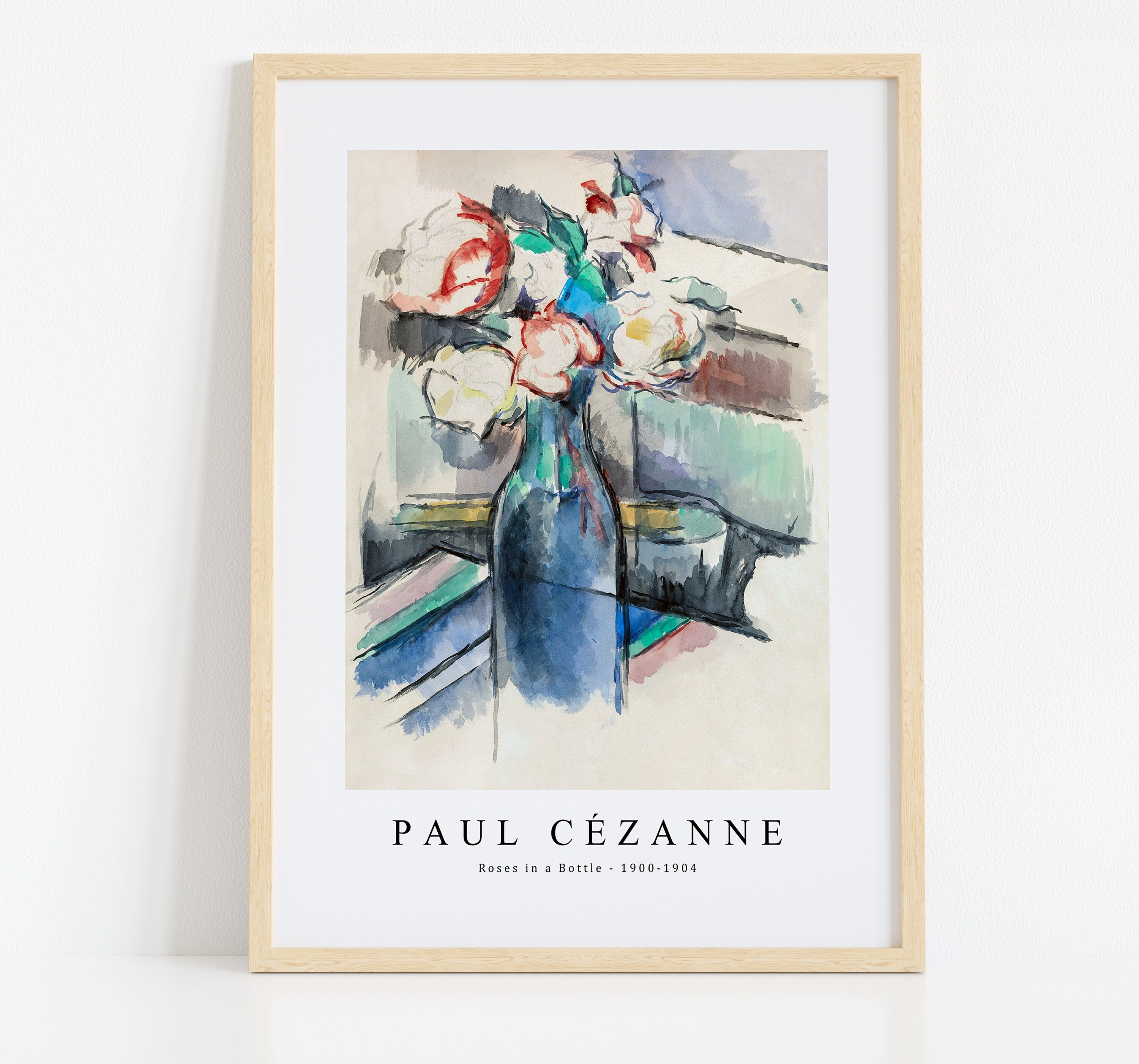 Paul Cezanne Print Download Digital File, Paul Cezanne - Roses in a ...