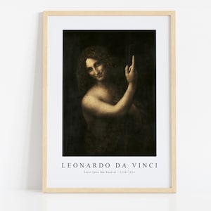 Leonardo Da Vinci Print Download Digital File, Leonardo Da Vinci - Saint John the Baptist 1516-1516 Wall Art, FrameTV Art Prints Download