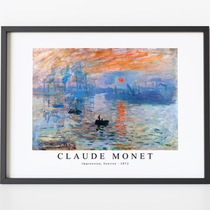 Claude Monet Art Print | Claude Monet Art Canvas | Claude Monet-Impression, Sunrise 1872 | Claude Monet Wall Art Decor