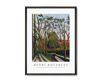 Henri Rousseau Art Print | Henri Rousseau-The Banks of the Bièvre near Bicêtre 1908-1909 | Henri Rousseau Wall Art Decor