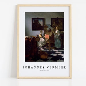 Johannes Vermeer Print Download Digital File, Johannes Vermeer - The Concert 1664 Wall Art, FrameTV Art Download
