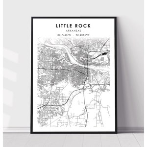 | d’impression de la carte de Little Rock | d’impression de la carte de Little Rock Arkansas Little Rock Arkansas Carte Décor Toile Imprimer