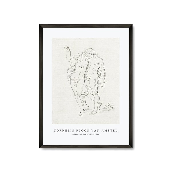 Cornelis ploos van amstel Art Print | Adam and Eve-1736-1848 | Cornelis ploos van amstel Wall Art Decor