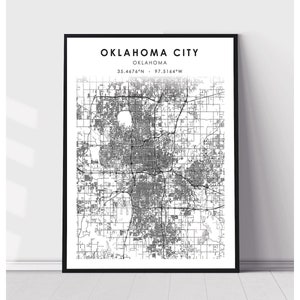 Oklahoma City Map Print | Oklahoma City Oklahoma Map Print | Oklahoma City Oklahoma Map Decor Canvas Print
