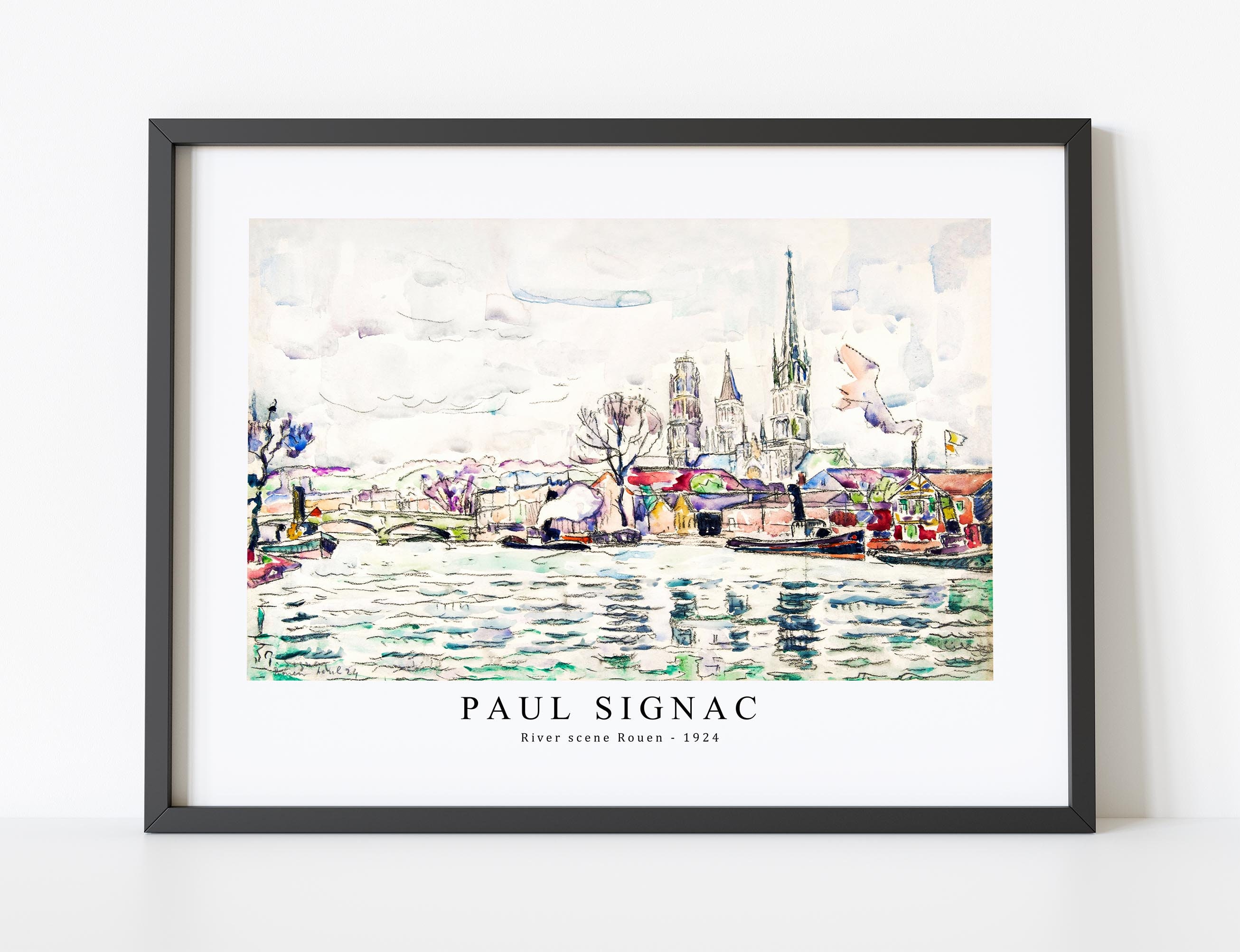 Paul Signac - River scene Rouen (1924) |  Paul Signac  Wall Art Decor