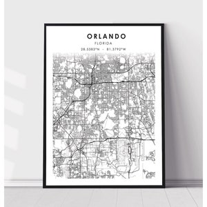 Orlando Map Print | Orlando Florida Map Print | Orlando Florida Map Decor Canvas Print