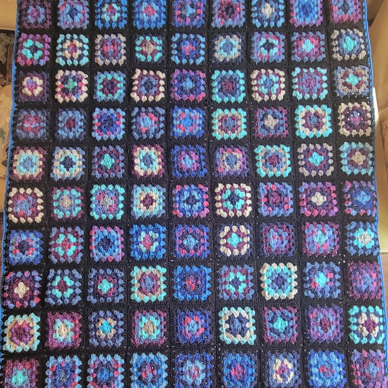 Black Granny Square Trim - Etsy