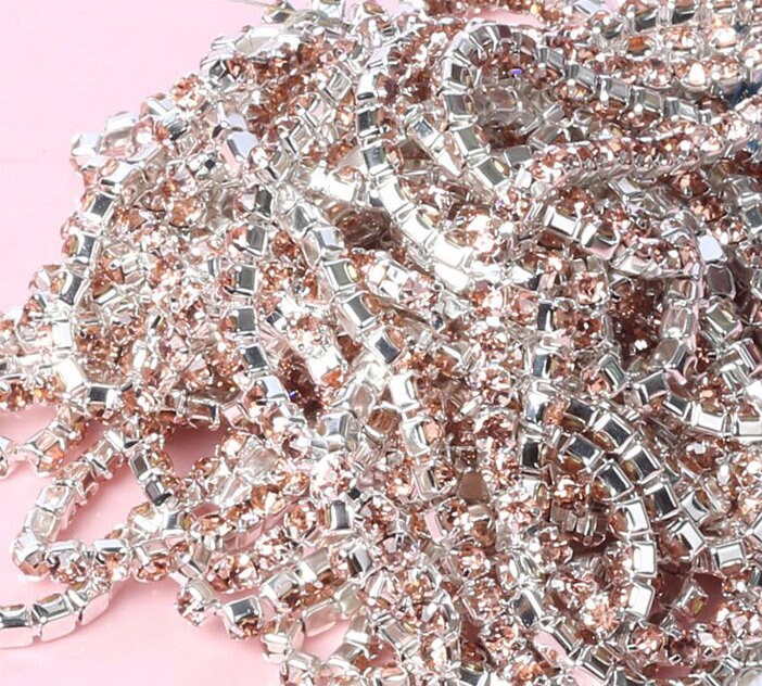 アクセサリー crystal ribbon chain earrings Rhinestone Ribbon Crystal Silver Rhinestone Chain Decorative