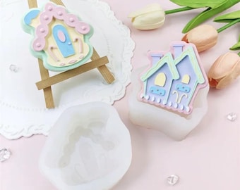 Molde de silicona para casa, molde de silicona para resina, portavelas de resina epoxi, molde de resina epoxi - hecho a mano