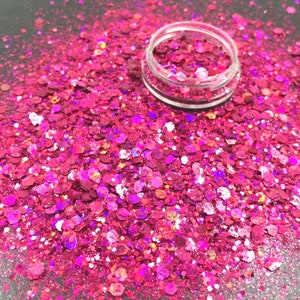 0.4 1 2.5mm 10g 100g Gemengd Multi Color Hologram Poeder Glitter Poeder Glitter Glanzende Vlokken Vullingen Hars Epoxy Hars Donker Roze Paars