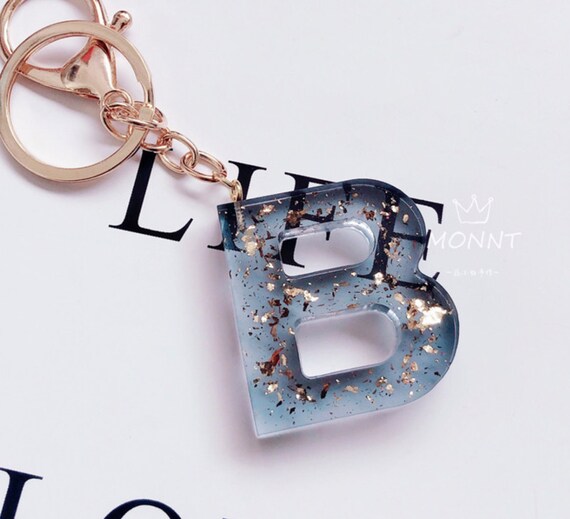 Buy First Resin Keychain Name Car Letters Personalized Gifts Birthday  Transparent Black Gold Leaf Online in India