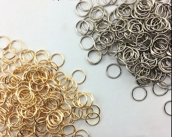 100pcs Open Eyelets Anillos de carpeta Conectores Anillos divididos Ojales Joyería Artesanía 8/10/12 * 1 mm plata oro negro