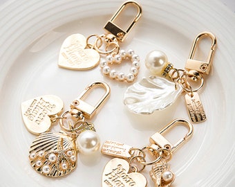 1 piece key ring with carabiner gold-colored stable with suspension keychain pocket pendant car