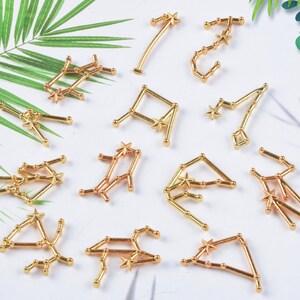12 otturazioni zodiacali in metallo resina resina epossidica oro