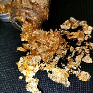 GoldLeaf Flakes (Imitatie) Enorme Mooie Vlokken Glanzend Blad Zilvervlokken Mold Vullingen Gold Plating Resin Epoxy Resin
