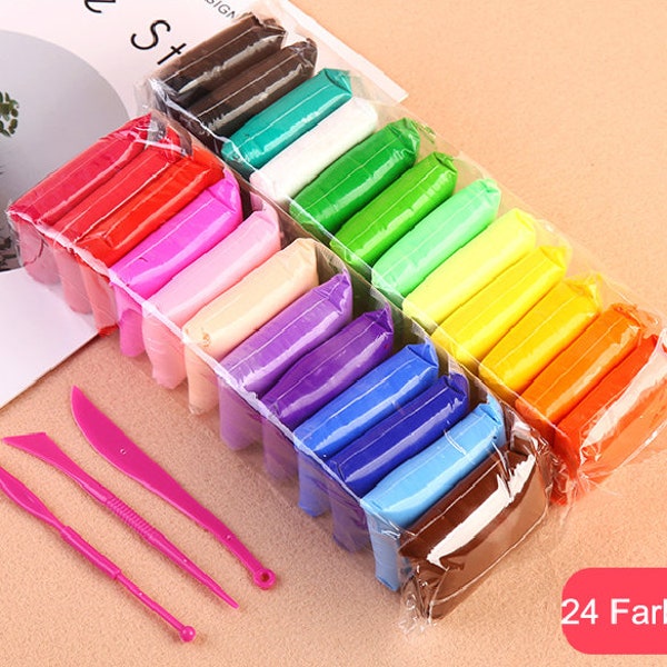 12 24 Colors Slime Super Light Clay Tools Air Drying Light Plastic Modeling Clay Handmade Educational 3D