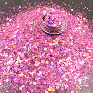 0,4 1 2,5 mm 10g 100g gemengde Multi Color Hologram Poeder Glitter Poeder Glitter Glanzende Vlokken Schimmel Vullingen Hars Epoxy Hars holo roze