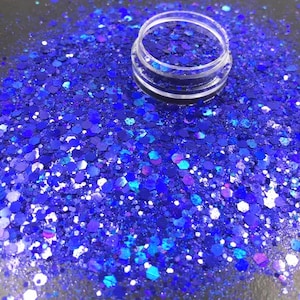 0.4 1 2.5mm 10g 100g gemengd Multi Color Hologram Poeder Glitter Poeder Glitter Glitter Glanzende Vlokken Mold Vullingen Hars EpoxyHars Holo Blauw