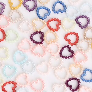 20 piezas cuentas decorativas cuentas artesanales colgante decodifica corazones coloridos blancos