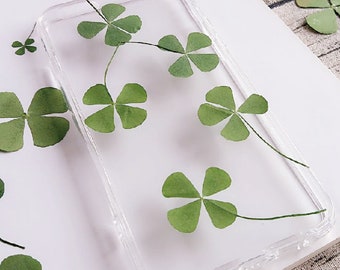 20pcs Pressed Dried Flowers Four Leaf Clover Plants Epoxy resin Resin Filling Approx 20mm